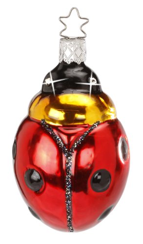 Inge Glas Ladybug Sparkling Luck 1-035-14 German Glass Christmas Ornament