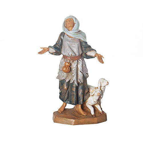 Fontanini, Nativity Figure, Elisabeth The Innkeeper’s Wife, 7.5″ Scale, Collection, Handmade in Italy, Designed and Manufactured in Tuscany, Polymer, Hand Painted, Italian, Detailed