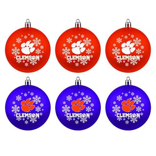 Boelter Brands NCAA Clemson Tigers Home & Away Shatter Proof Ball Ornament Gift Set of 6