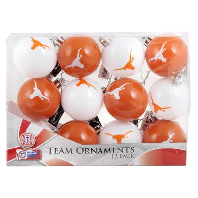 FOCO NCAA Texas Longhorns 12 Pack Ball Hanging Tree Holiday Ornament Set12 Pack Ball Hanging Tree Holiday Ornament Set, Team Color, One Size
