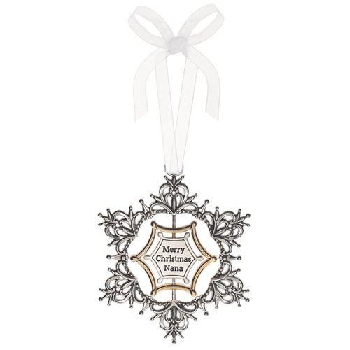 Merry Christmas Nana 3D Swirling Snowflake Sentiment Ornament