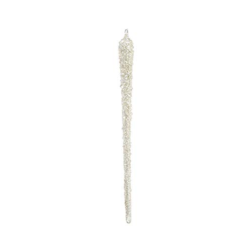 Raz Imports 8″ Silver Glittered Icicle Glass Christmas Ornament