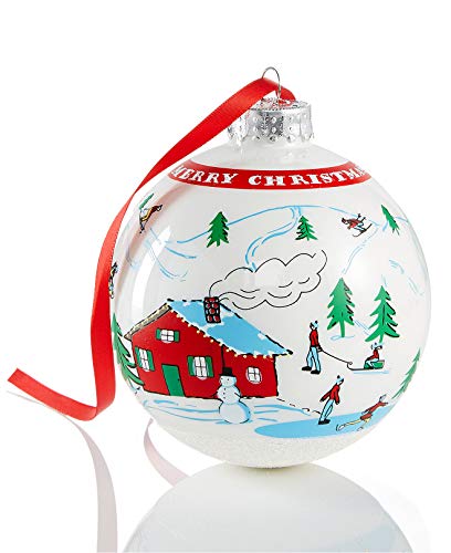 Holiday Lane Whimsical Winter Snow Scene 4-in Glass Christmas Ball Ornament