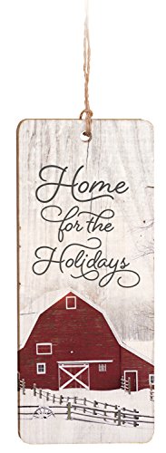 P. Graham Dunn Home for The Holidays Red Barn Design Stressed 4 Inch Wood Hanging Ornament