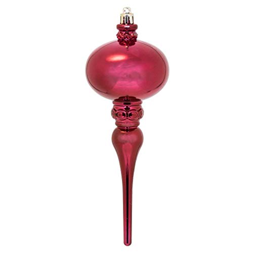 Vickerman 568835-8″ Berry Red Shiny Finial Christmas Tree Ornament (3 pack) (N174521D)
