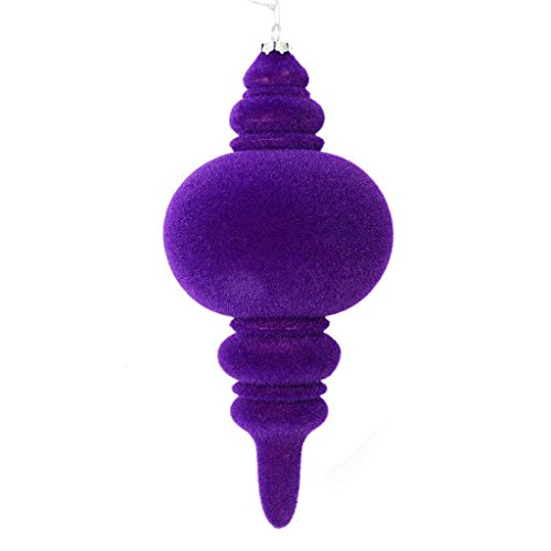 Vickerman 542019-10″ Purple Flocked Finial Christmas Tree Ornament (3 pack) (M182466)
