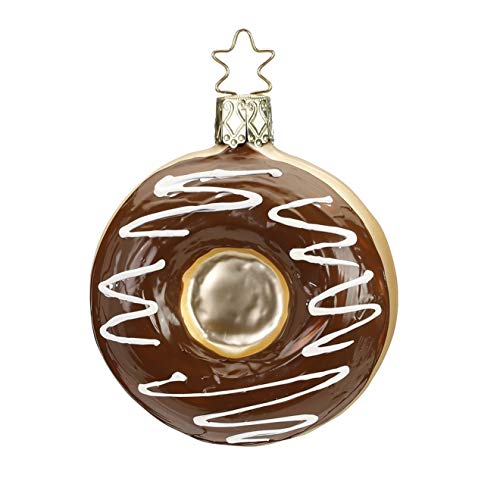 Inge-Glas Chocolate Frosted Glass Ornament Donut Sweets 10194S018