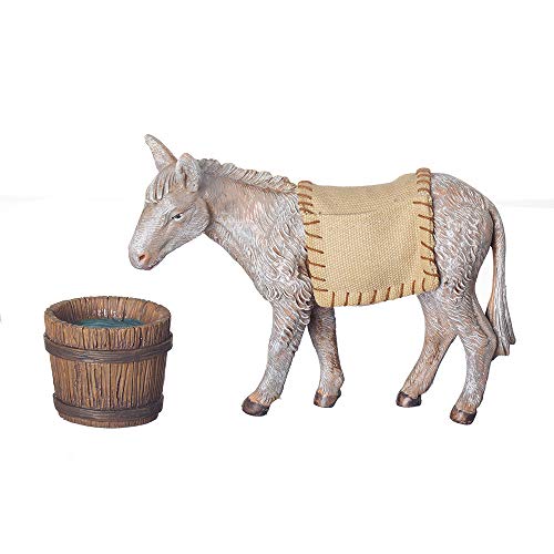 Fontanini, Nativity Figure, 3-pc Mary’s Donkey Set, 7.5″ Scale, Collection, Handmade in Italy, Designed and Manufactured in Tuscany, Polymer, Hand Painted, Italian, Detailed
