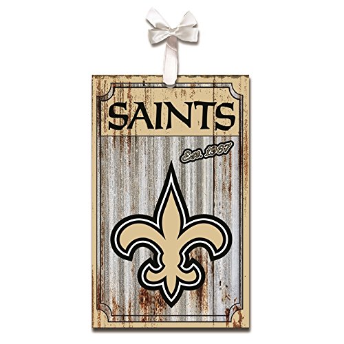 Team Sports America New Orleans Saints, Metal Corrugate Ornament, Set of 2