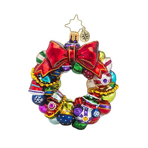 Christopher Radko Hand-Crafted European Glass Christmas Ornaments, Joyful Wreath