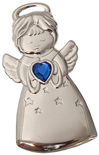 Gloria Duchin Angel Ornament with Blue Heart Stone 3 1/2″ Made in USA