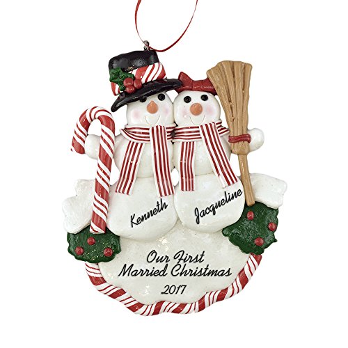 Calliope Designs Newlyweds 1st Christmas Snow Couple Christmas Ornament Our First Married Christmas -Customized