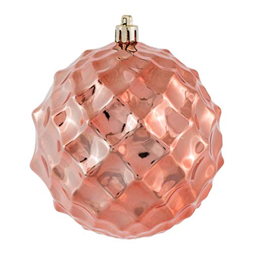 Vickerman 624791-4″ Coral Shiny Diamond Bauble Christmas Tree Ornament (6 pack) (N174171D)
