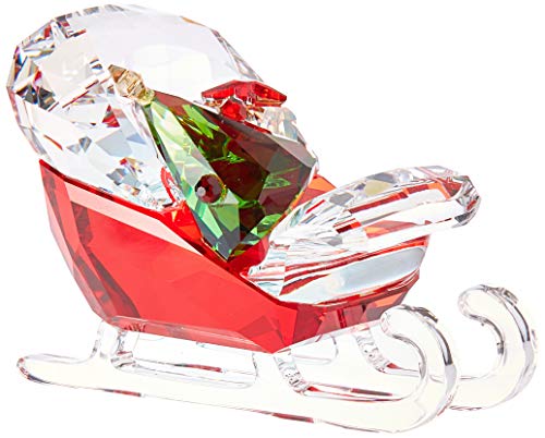 Swarovski Santa’s Sleigh Christmas Holiday Figurine, Red/Green/Clear Crystal – 5403203