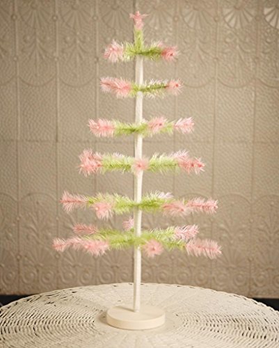 Bethany Lowe 24″ Light Green Spring Easter Feather Tree with Pink Tips