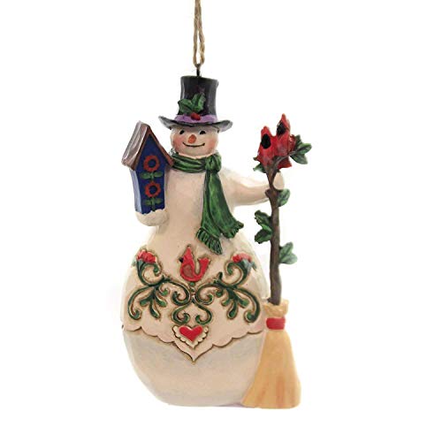 Enesco Jim Shore Hanging Ornament Snowman with Cardina