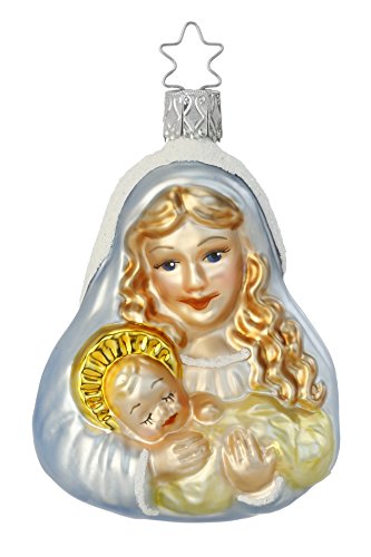 Inge-glas Mary Jesus Heavenly Mother & Child 1-073-15 German Christmas Ornt