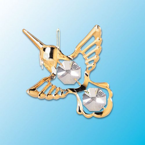 Mini Hummingbird … Hanging Sun Catcher or Ornament….. With Clear Swarovski Austrian Crystals