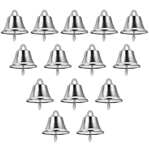 BESTOYARD Silver Bell Jingle Bells Christms Tree Ornaments Christmas Tree Hanging Decoration Pendants for Holiday Party Decor Craft Making 24pcs