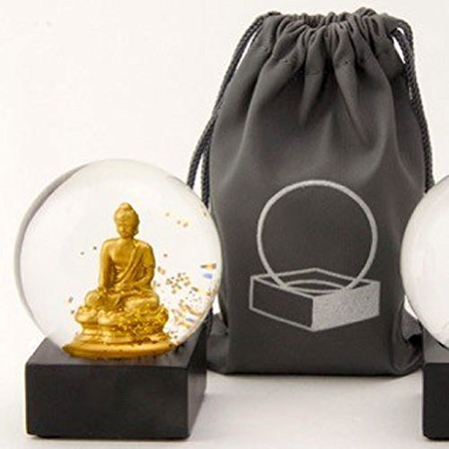 CoolSnowGlobes Buddha to Go Miniature Cool Snow Globe Gold Buddha