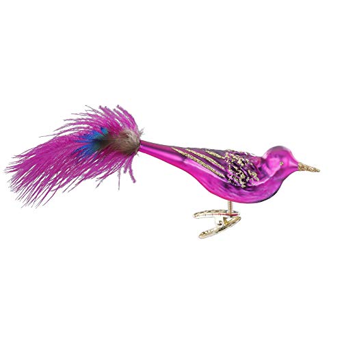 Inge-Glas Clip-On Bird Luxury Hot Pink Matte 10150S019 German Glass Ornament