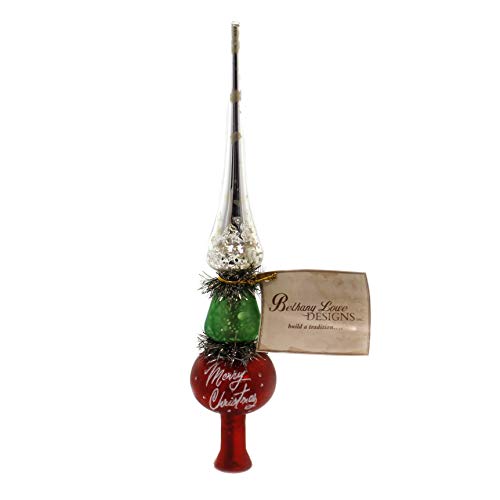 Tree Topper Finial Tricolor Tree Topper Glass Vintage Looking Tinsel Sn7495