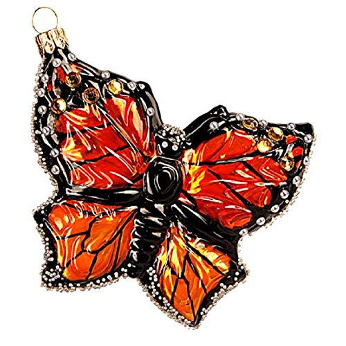 Pinnacle Peak Trading Company Monarch Butterfly Polish Glass Christmas Tree Ornament Butterflies Insect
